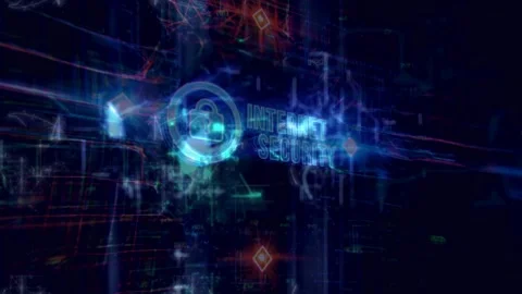 Internet Security Padlock Digital Animation Stock Footage 336757445
