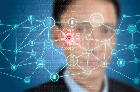  Internet security problem A concept of computer network with security or ... Stock Photos