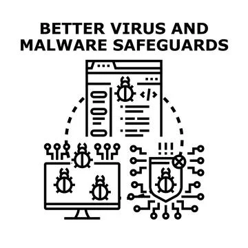 Internet security protection against viruses and malware Stockillustratie