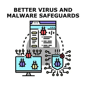 Internet security protection against viruses and malware 스톡 일러스트