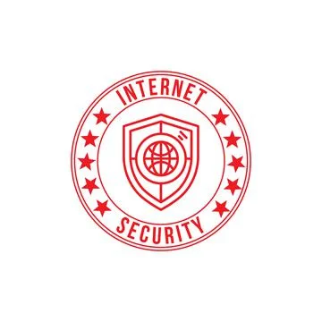 Internet security red stamp vector illustration.isolated on white background. Stock Illustration