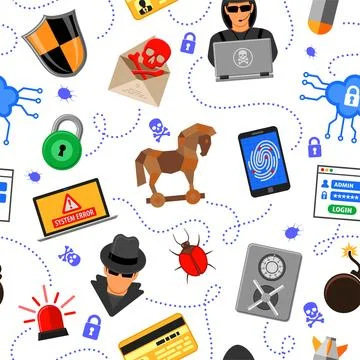 Internet Security Seamless Pattern Stock-Illustration