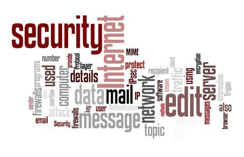 Internet security text cloud An image of an internet security text cloud C... Stock Photos