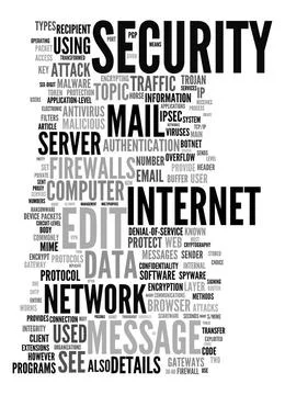 Internet security text cloud An image of an internet security text cloud C... Stockfoto's