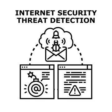 Internet security threat detection protecting digital information Stock Illustration