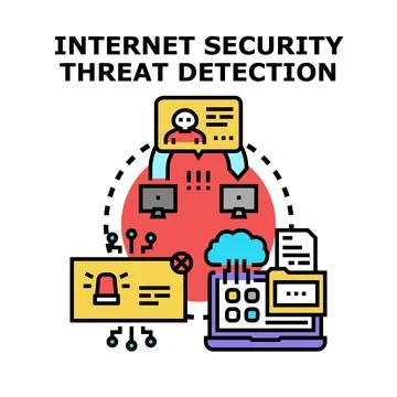 Internet security threat detection protecting sensitive data Illustrazione stock