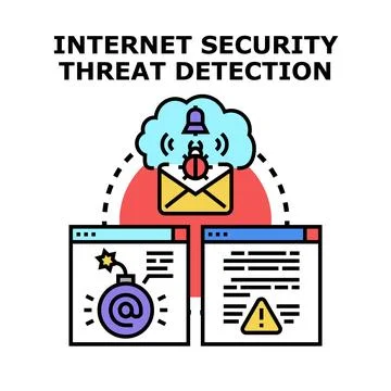 Internet security threat detection protecting digital information Stockillustratie