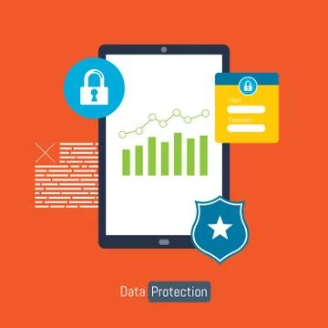 Internet security in vector illustration. Stock Illustration