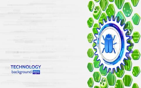 Internet security vector illustration. Malicious software, and virus protecti Stock Illustration