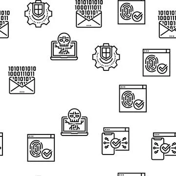 Internet Security Vector Seamless Pattern Stock Illustration