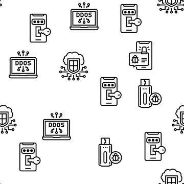 Internet Security Vector Seamless Pattern 스톡 일러스트