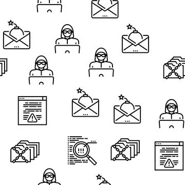 Internet Security Vector Seamless Pattern 库存插图