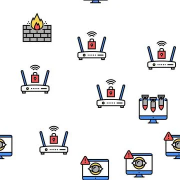 Internet Security Vector Seamless Pattern 스톡 일러스트