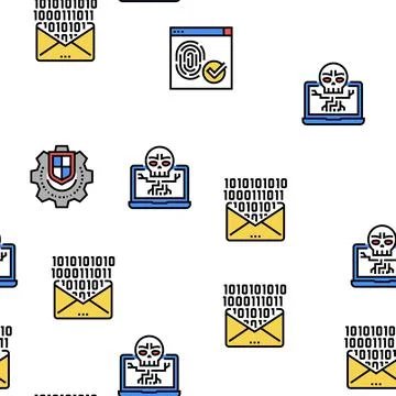 Internet Security Vector Seamless Pattern 스톡 일러스트