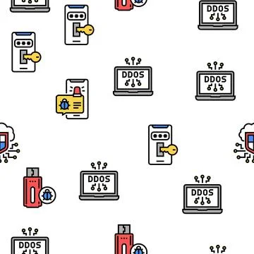 Internet Security Vector Seamless Pattern Stock Illustration