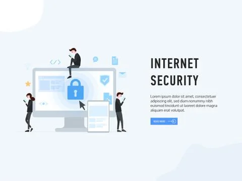 Internet Security web page poster Stock Illustration