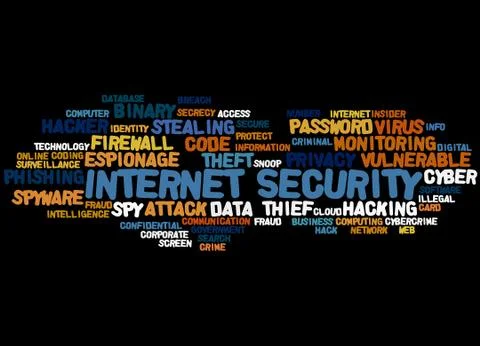 Internet Security, word cloud concept Stock Illustration