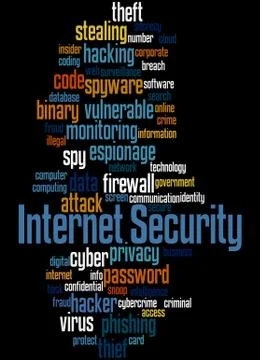 Internet Security, word cloud concept Stock Illustration