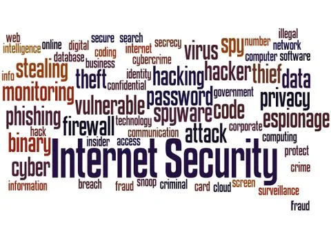 Internet Security, word cloud concept Stock Illustration