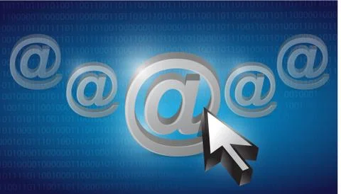 At internet selected on a blue binary background illustration design 스톡 일러스트