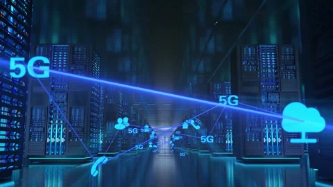 Internet server and big data computer room Stock Footage 232907951