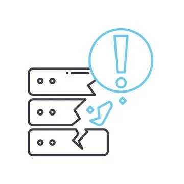 Internet server error line icon, outline symbol, vector illustration, concept Ilustración de archivo