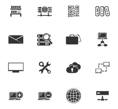 Internet, server, network icons set Stock-Illustration