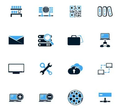 Internet, server, network icons set Stock-Illustration