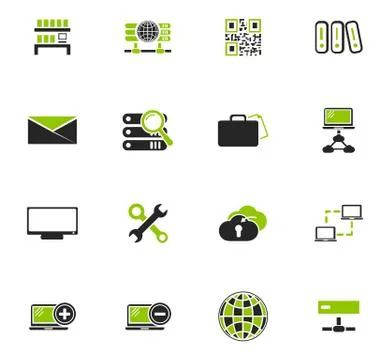 Internet, server, network icons set Stock-Illustration