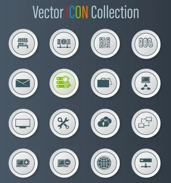 Internet, server, network icons set Stock-Illustration