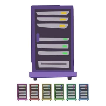 Internet server rack vector cartoon graphic Stock Illustration