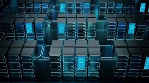 Internet Server room or super computer concept 3D Rendering Conceptual ima... 写真素材