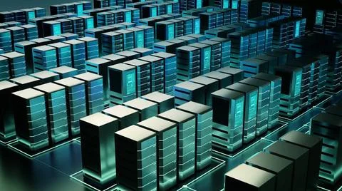 Internet Server room or super computer concept 3D Rendering Conceptual ima... 写真素材