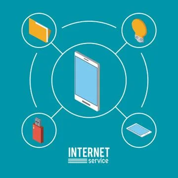 Internet service infographic Stock Illustration