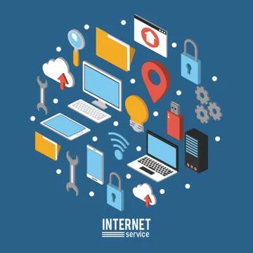 Internet service infographic Illustrazione stock