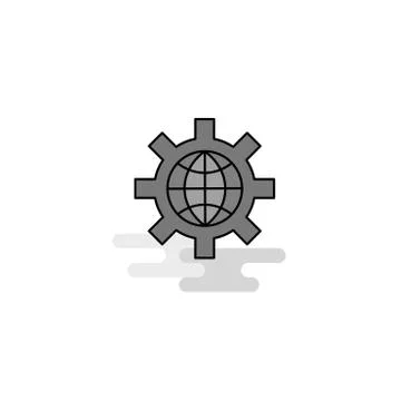 Internet setting  Web Icon. Flat Line Filled Gray Icon Vector Ilustración de archivo