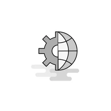 Internet setting Web Icon. Flat Line Filled Gray Icon Vector Ilustración de archivo