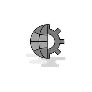 Internet setting Web Icon. Flat Line Filled Gray Icon Vector Ilustración de archivo