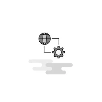 Internet setting Web Icon. Flat Line Filled Gray Icon Vector Ilustración de archivo