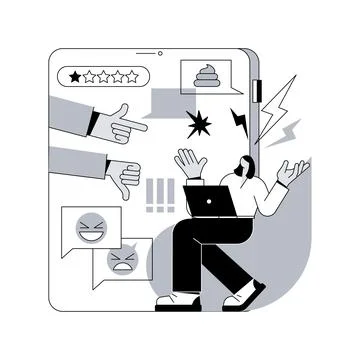 Internet shaming abstract concept vector illustration. Stock Illustration