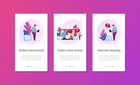 Internet shaming app interface template. Ilustração Stock