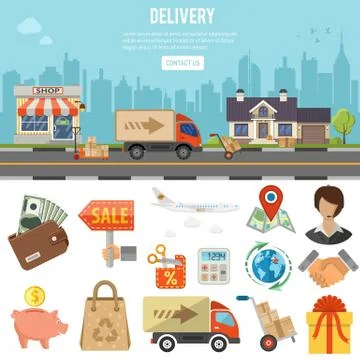 Internet Shopping Banner Stock Illustration