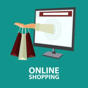 Internet shopping concept in flat style Stock Illustration