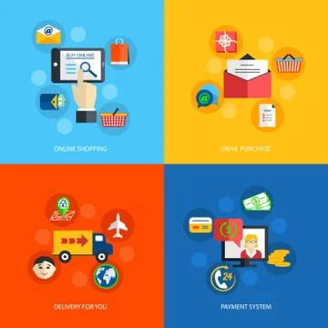 Internet shopping flat Stock Illustration