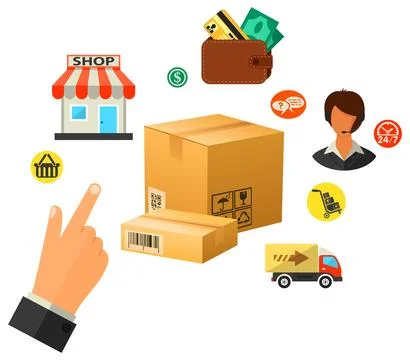 Internet Shopping Infographic Stock Illustration