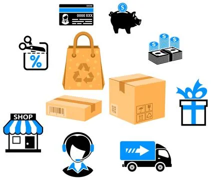 Internet Shopping infographics イラスト素材