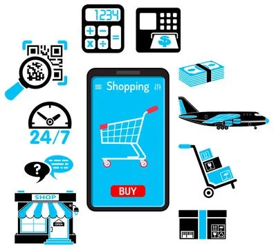 Internet Shopping Infographics Stockillustratie