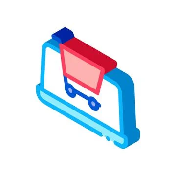 Internet Shopping isometric icon vector illustration Illustrazione stock