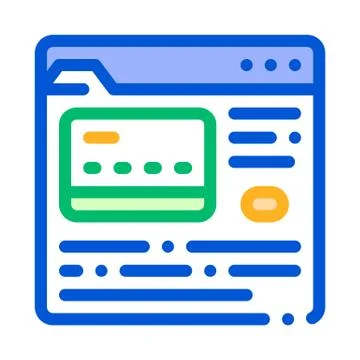 Internet Shopping Payment Vector Thin Line Icon Stock-Illustration