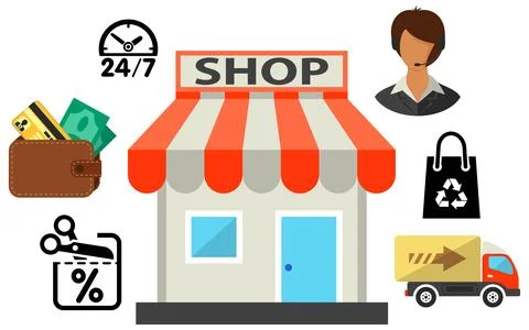 Internet Shopping Poster Stock Illustration